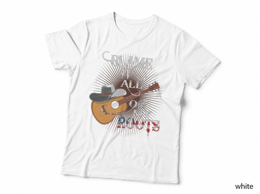 Blame It All On My Roots Men Country Music Lover T-Shirt