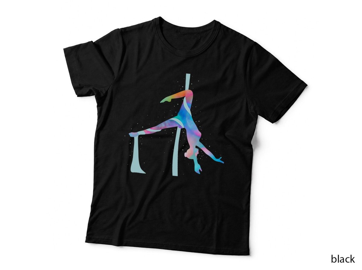 Aerial Silk Yoga T-Shirt, Retro Yoga Pose, Fitness Enthusiast Gift