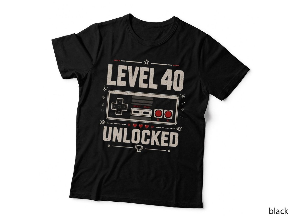 Level 40 Unlocked 40th Birthday Gamer Video Game T-Shirt Hoodie Born 1986 Dad