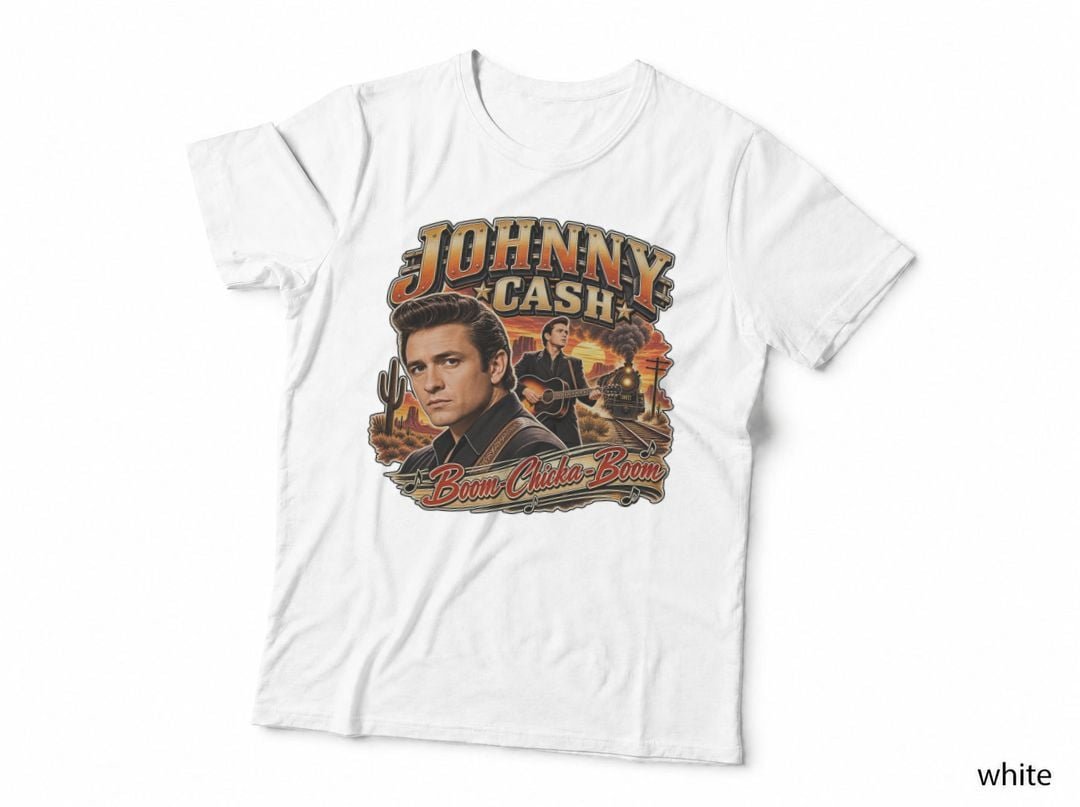 Johnny Cash Boom Chicka Boom Train Country Rockabilly 1950s T-Shirt Hoodie
