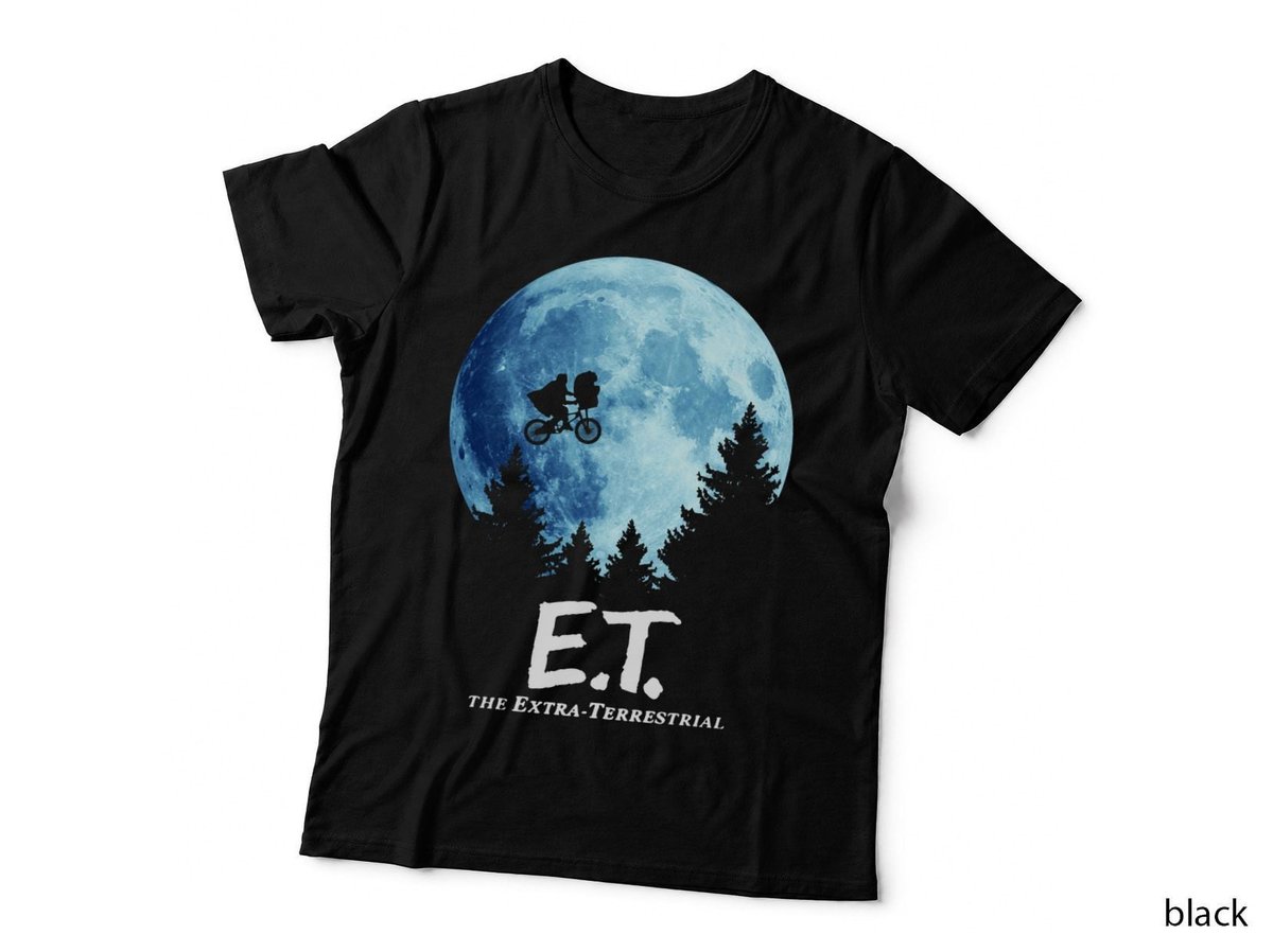 ET The Extra-Terrestrial Moon Silhouette T-Shirt, Sci-Fi Nostalgia