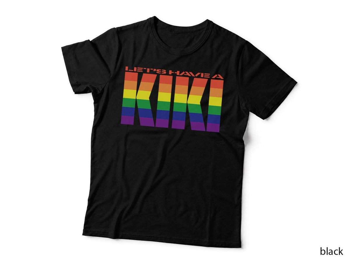 LET'S HAVE A KIKI Mod Rainbow Flag Gay Pride T-Shirt