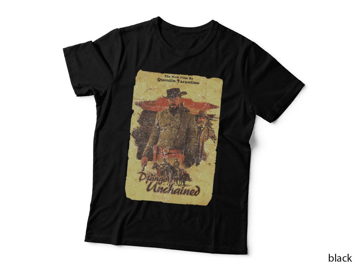 Django Unchained Poster T-Shirt, Vintage Western Style, Retro Movie Fan Art