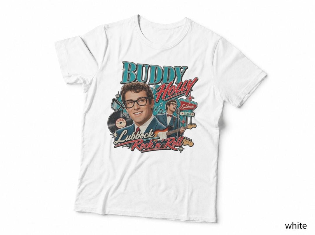 Buddy Holly Rockabilly Lubbock Texas 50s Rock And Roll T-Shirt Hoodie Vintage
