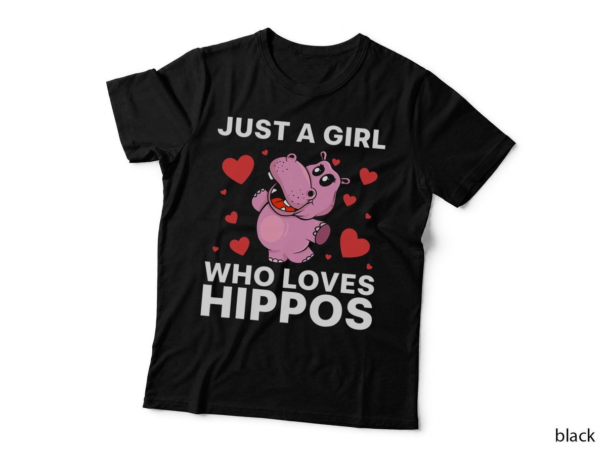Cool Hippo Art For Women Girls Hippopotamus Safari Zoologist T-Shirt