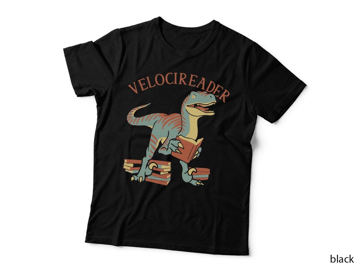 Velocireader T-Shirt, Velociraptor Reading Books, Back To School Bookworm