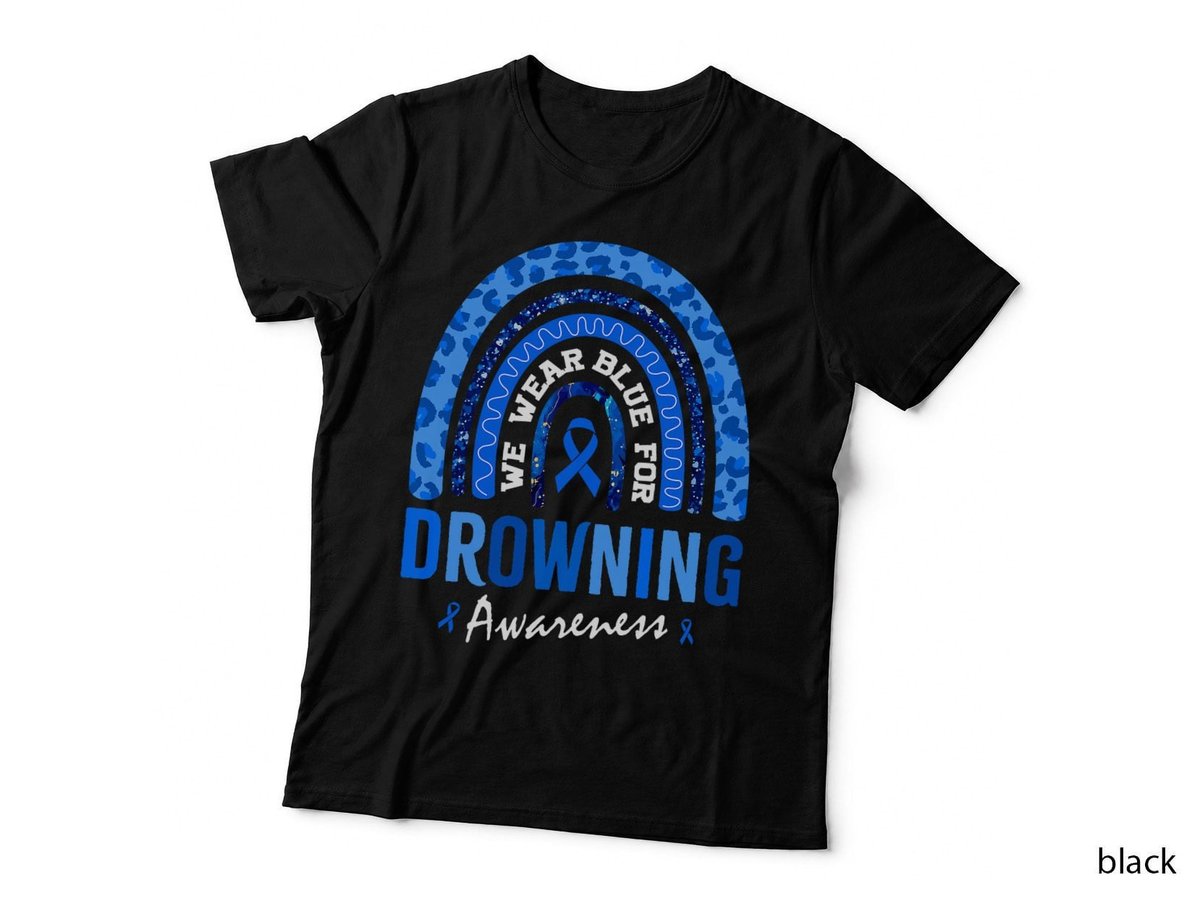Drowning Awareness T-Shirt, Safety Ribbon Design, Water Safety Advocacy