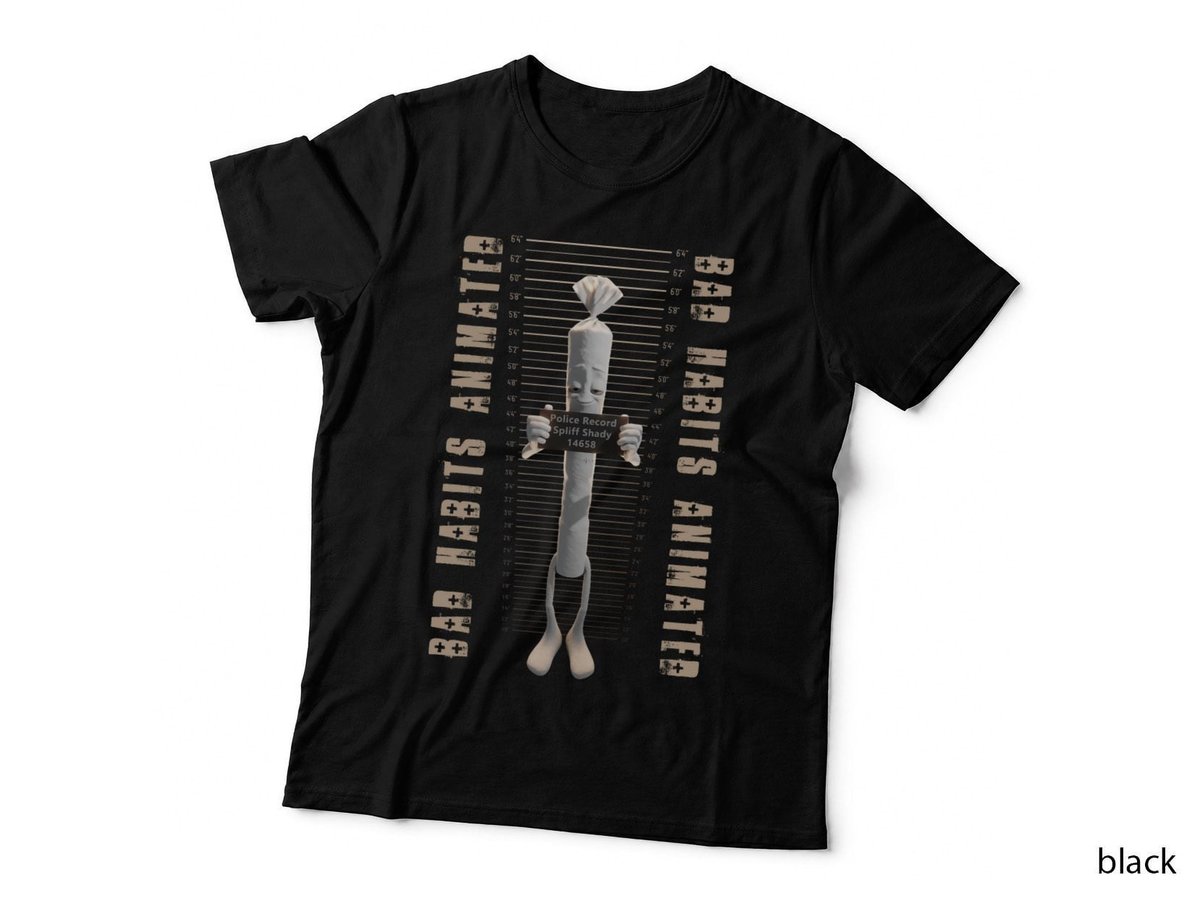 Spliff Shady - Mugshot - Bad Habits Animated  T-Shirt