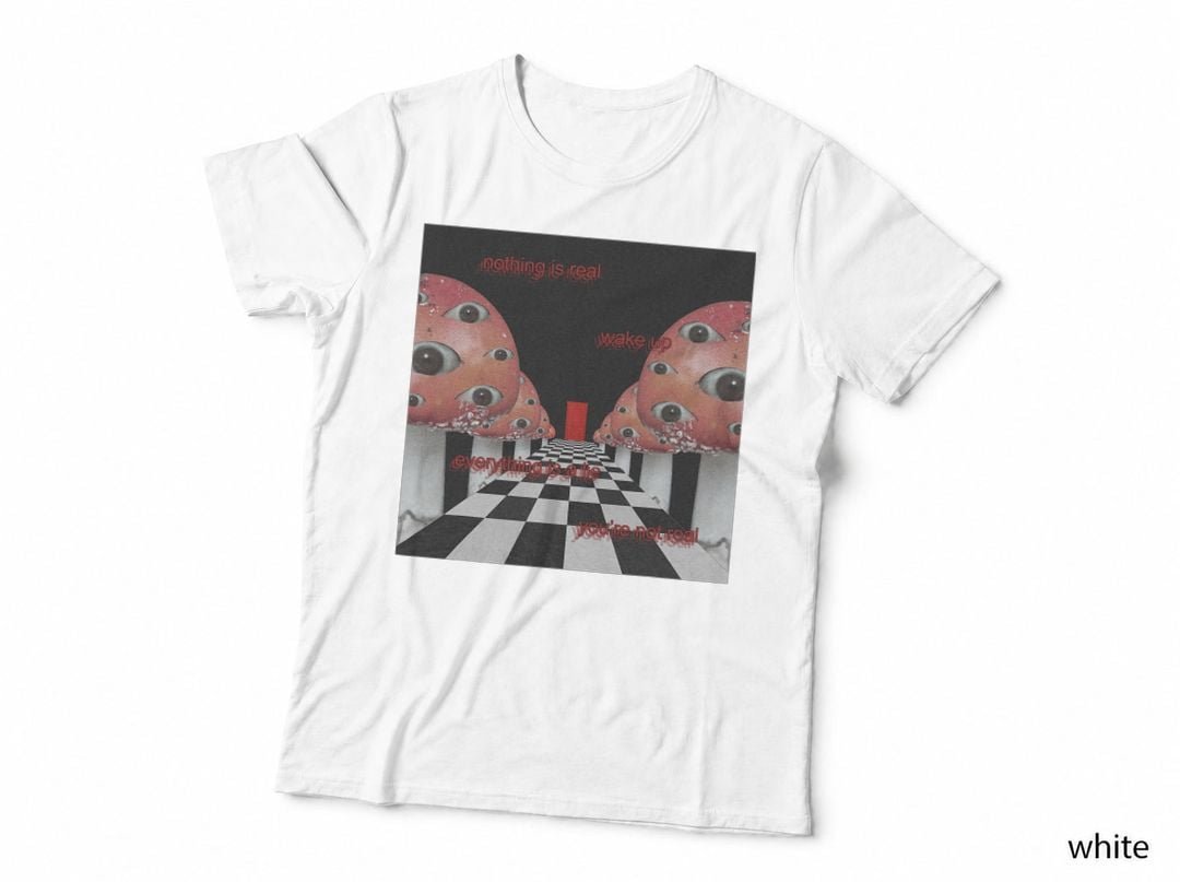 Weirdcore Aesthetic Mushroom Eyes Strangecore Traumacore T-Shirt