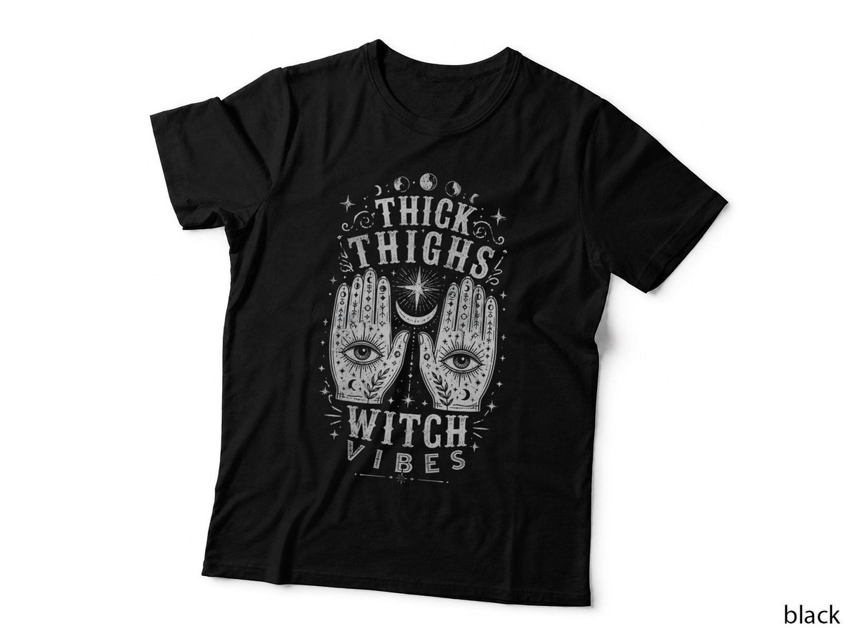 Thick Thighs Witch Vibes Funny Halloween Mystic Hands Witchy T-Shirt Hoodie