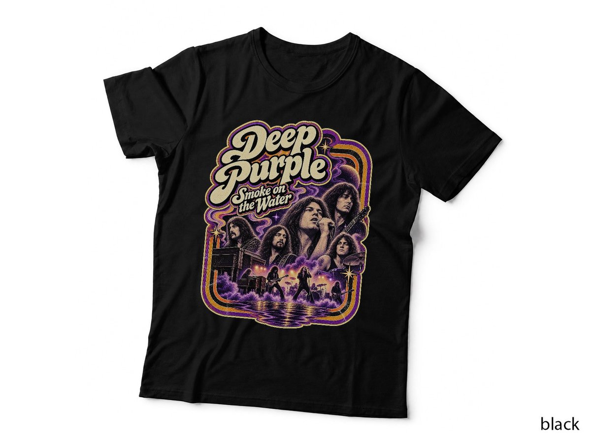 Deep Purple Smoke on the Water Vintage Rock 70s Band T-Shirt