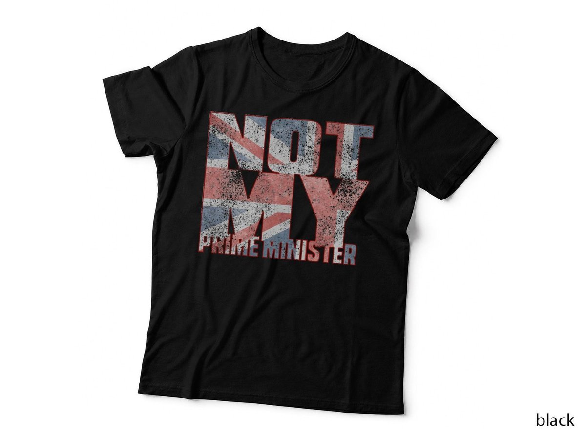 Not My UK Prime Minister T-Shirt, Union Jack Flag Print, Patriotic Style