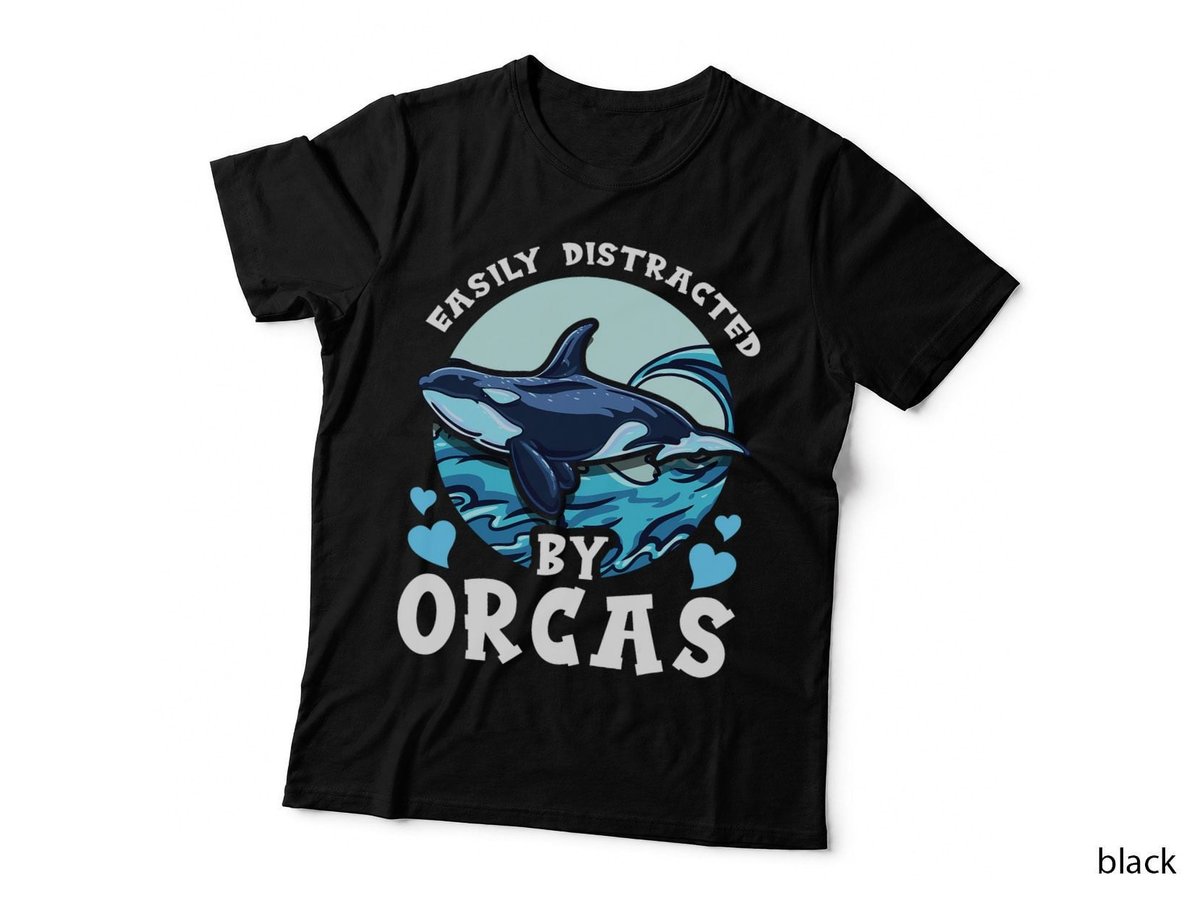 Easily Distracted by Orcas Killer Whales Aquatic Sea Ocean T-Shirt