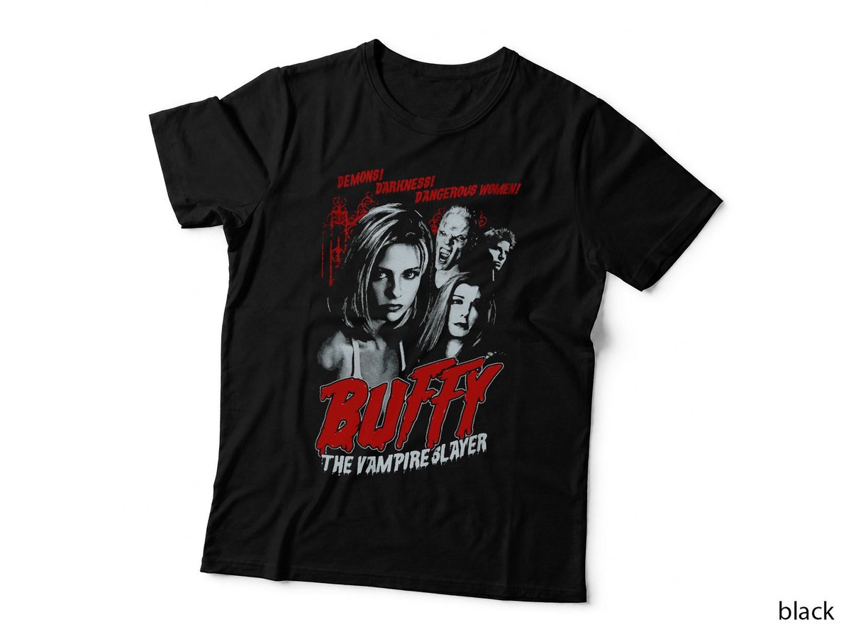Buffy The Vampire Slayer T-Shirt, 90s Cult TV Horror, Gothic Women's Fashion