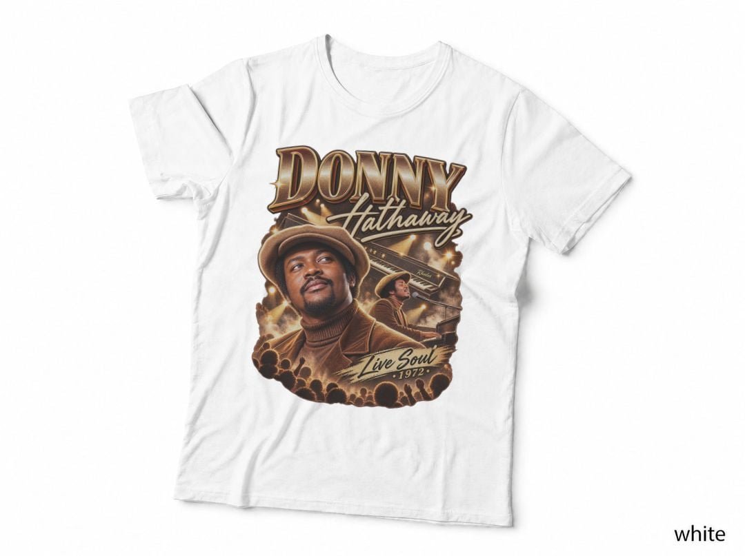 Donny Hathaway Live Soul RNB Music Piano 1970s Concert T-Shirt Hoodie Vintage