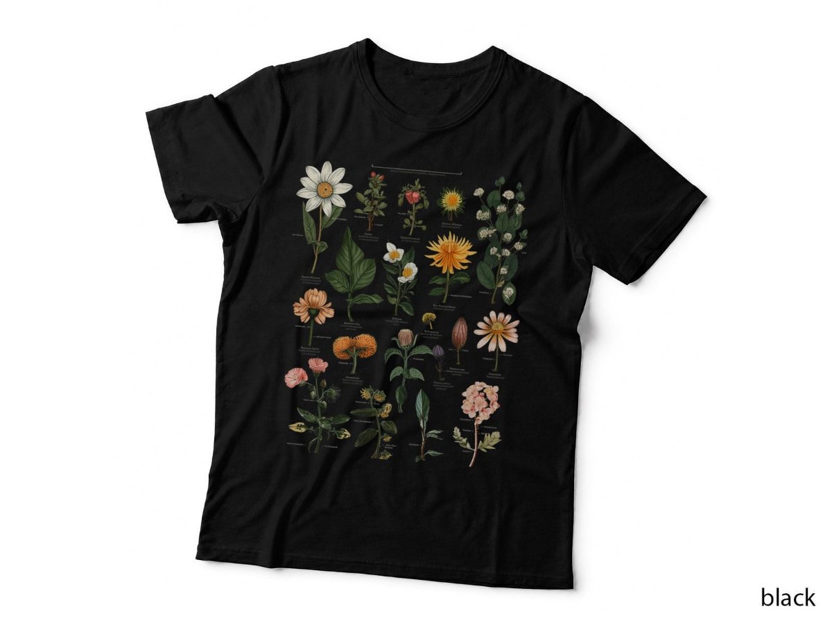 Vintage Flower Botanical Chart T-Shirt, Plant Garden Lover Gift Hoodie