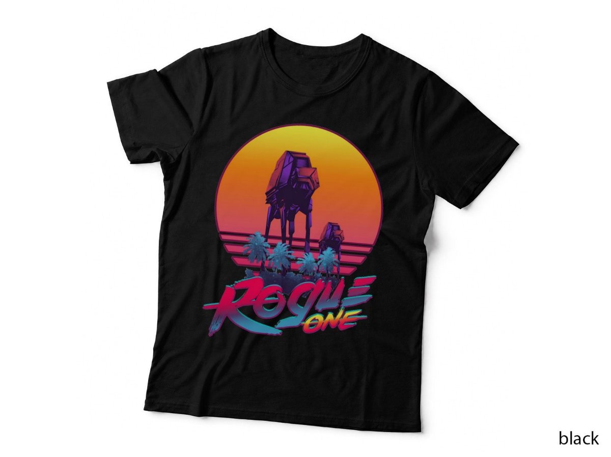 Rogue One Synthwave T-Shirt, AT-AT Walkers Neon Sunset Sci-Fi Art Hoodie