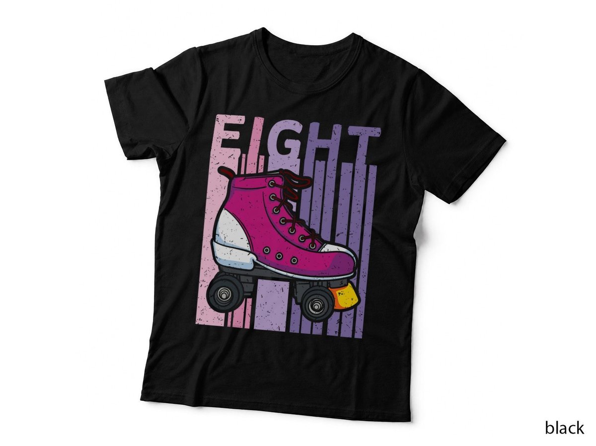 Eight Roller Skating Skate Birthday Celebration Skater T-Shirt