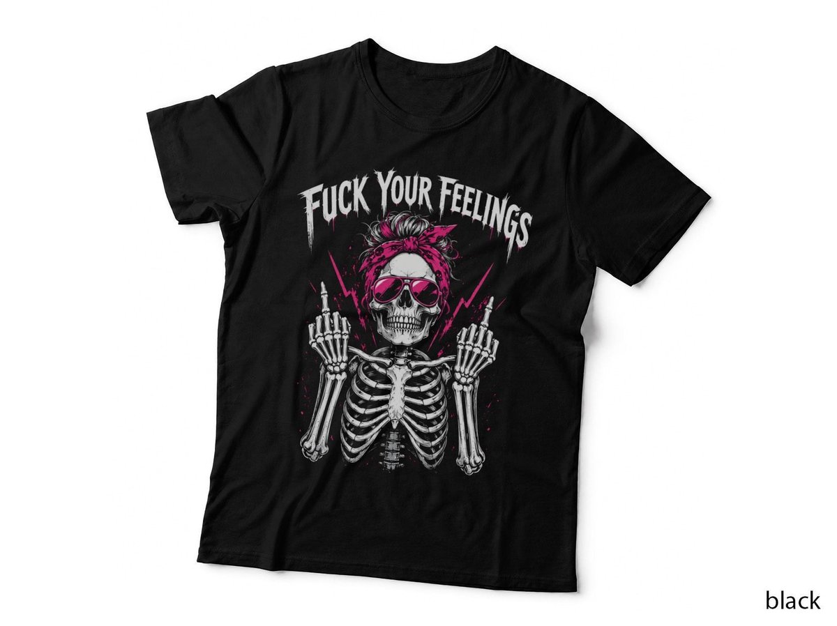 Sassy Skull Bandana Attitude Gothic Biker Rock Skeleton Lady T-Shirt Hoodie
