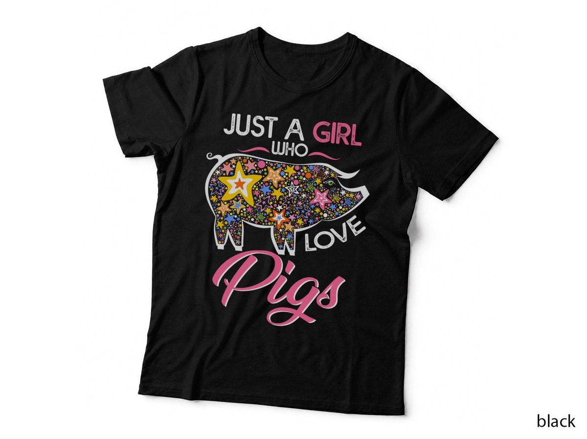 Just A Girl Ho Loves Pigs Kunekune Shirt, Minimalist, Soft Colors, Gift T-Shirt