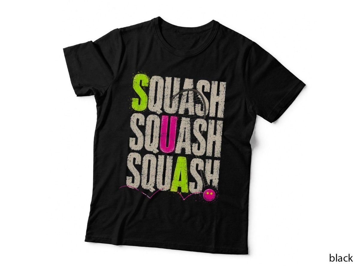 Squash Squash Squash T-Shirt, Neon Racket Sports Player Halftone Hoodie