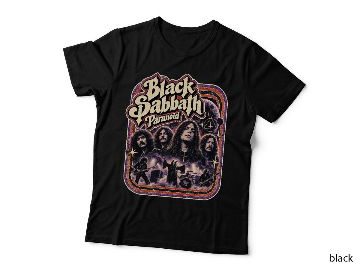 Black Sabbath Paranoid Vintage Gothic Rock Heavy Metal T-Shirt