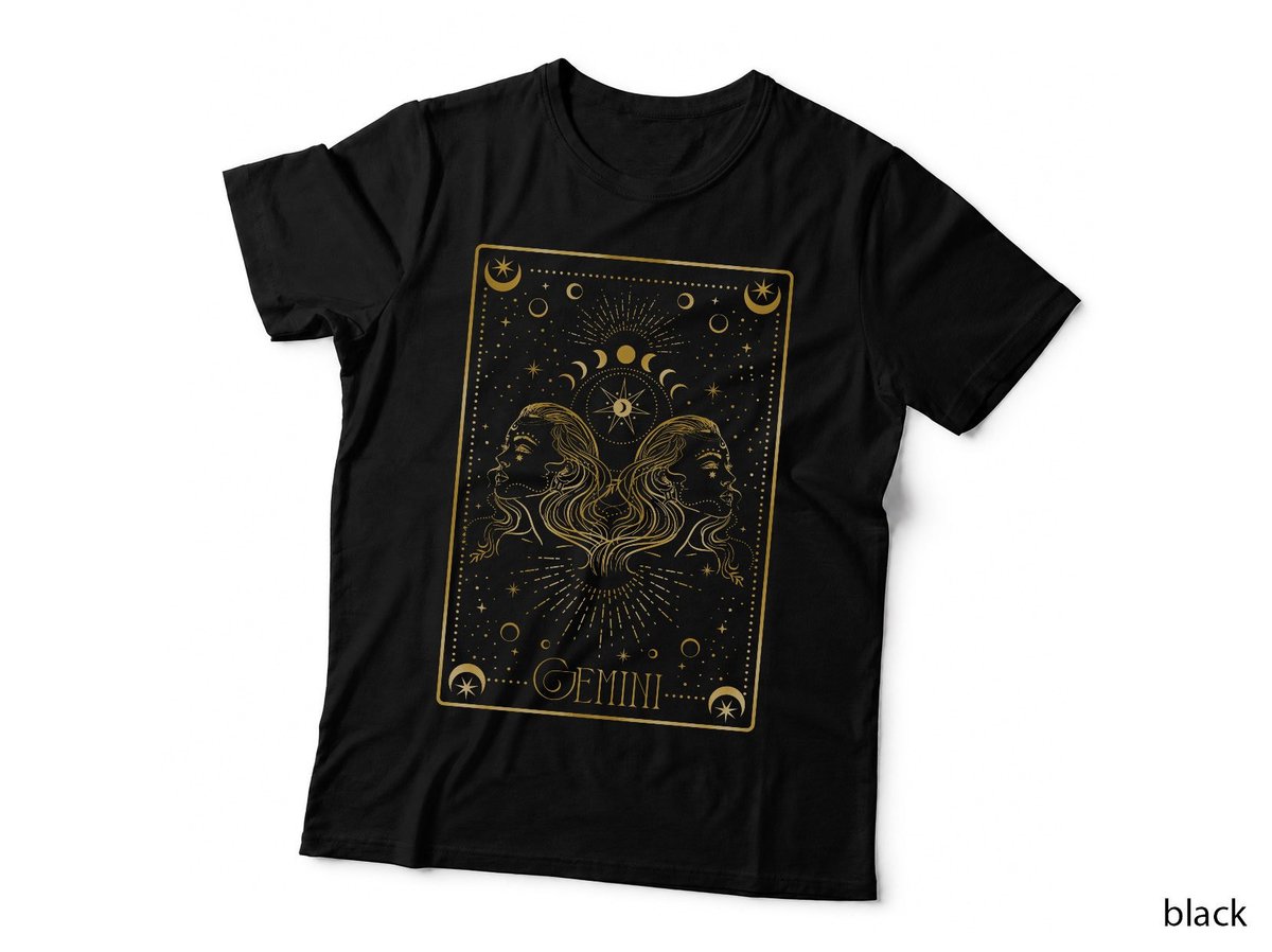 Gemini Tarot Card Print, Horoscope Cottagecore Dreamy T-Shirt