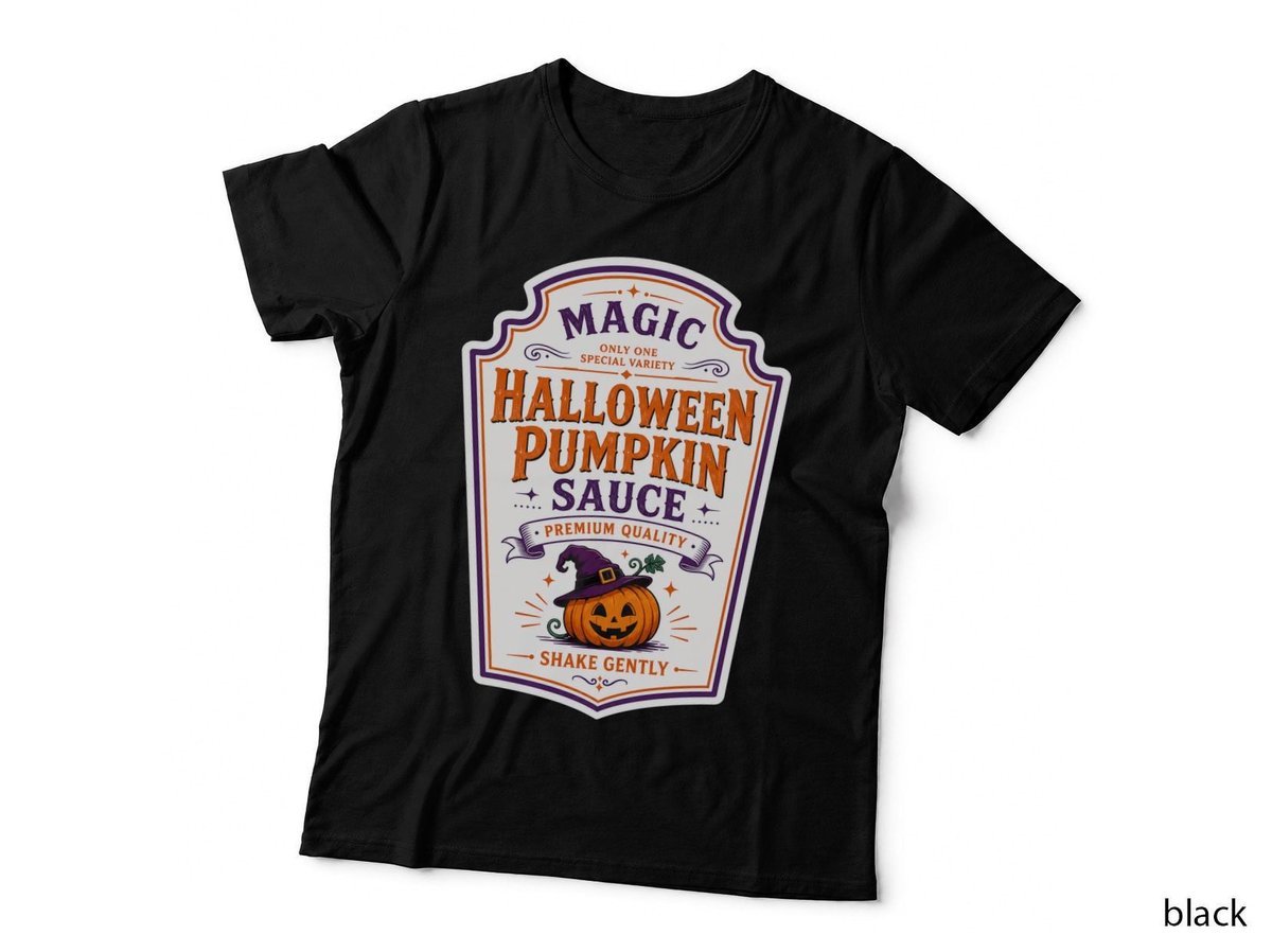 Halloween Pumpkin Sauce Bottle Label Funny Spooky Fall T-Shirt Hoodie Gift
