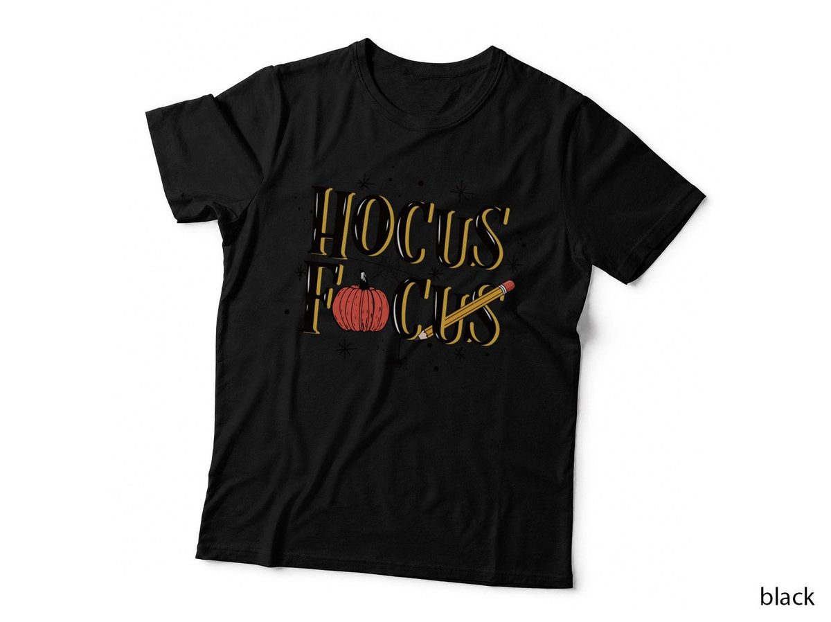 Hocus Focus Halloween Tee, Spooky Pumpkin Print, Fall Fashion