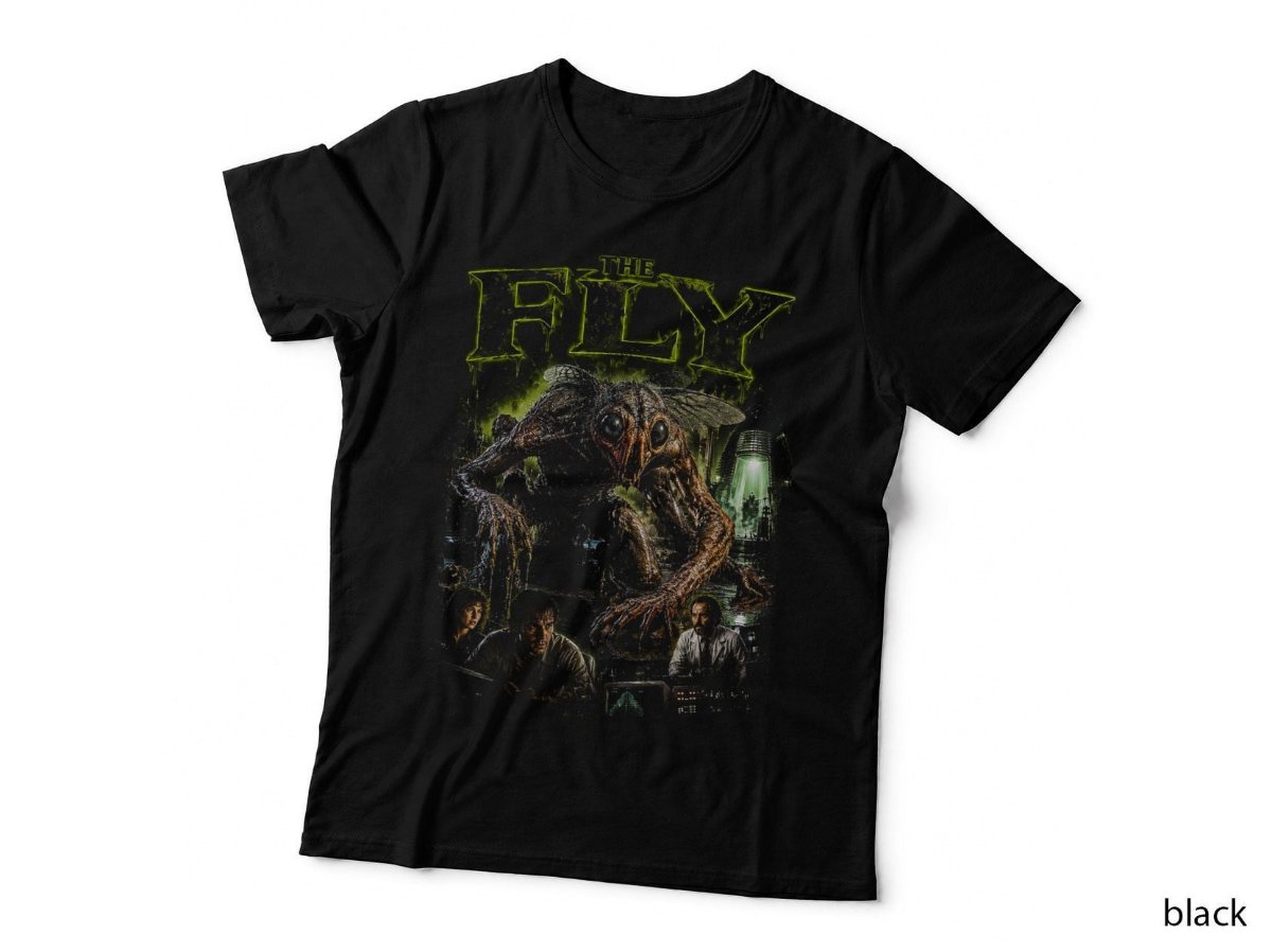 The Fly Brundlefly T-Shirt, Vintage 80s Body Horror Movie Halftone Hoodie