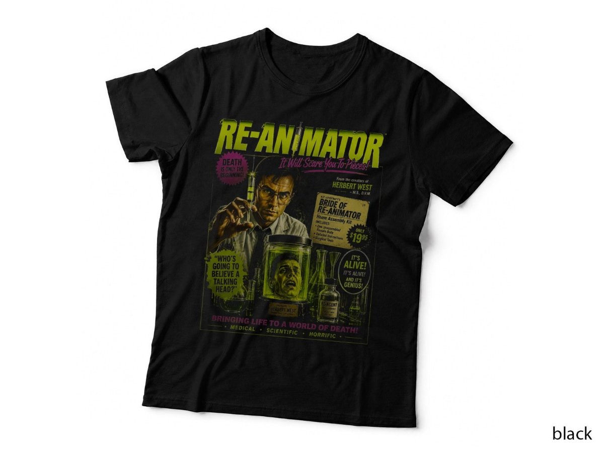 Re-Animator Herbert West T-Shirt, Vintage 80s Cult Horror Halftone Hoodie