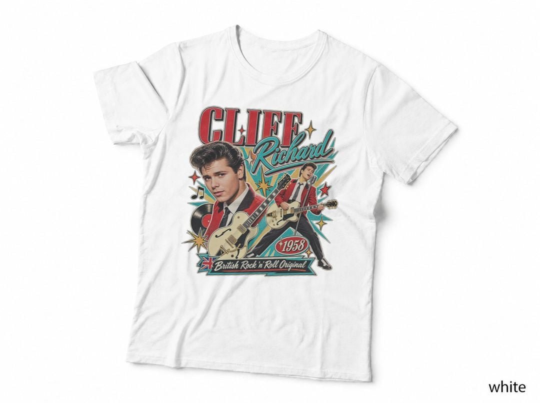 Cliff Richard 1958 British Rock N Roll Rockabilly Music T-Shirt Hoodie Vintage