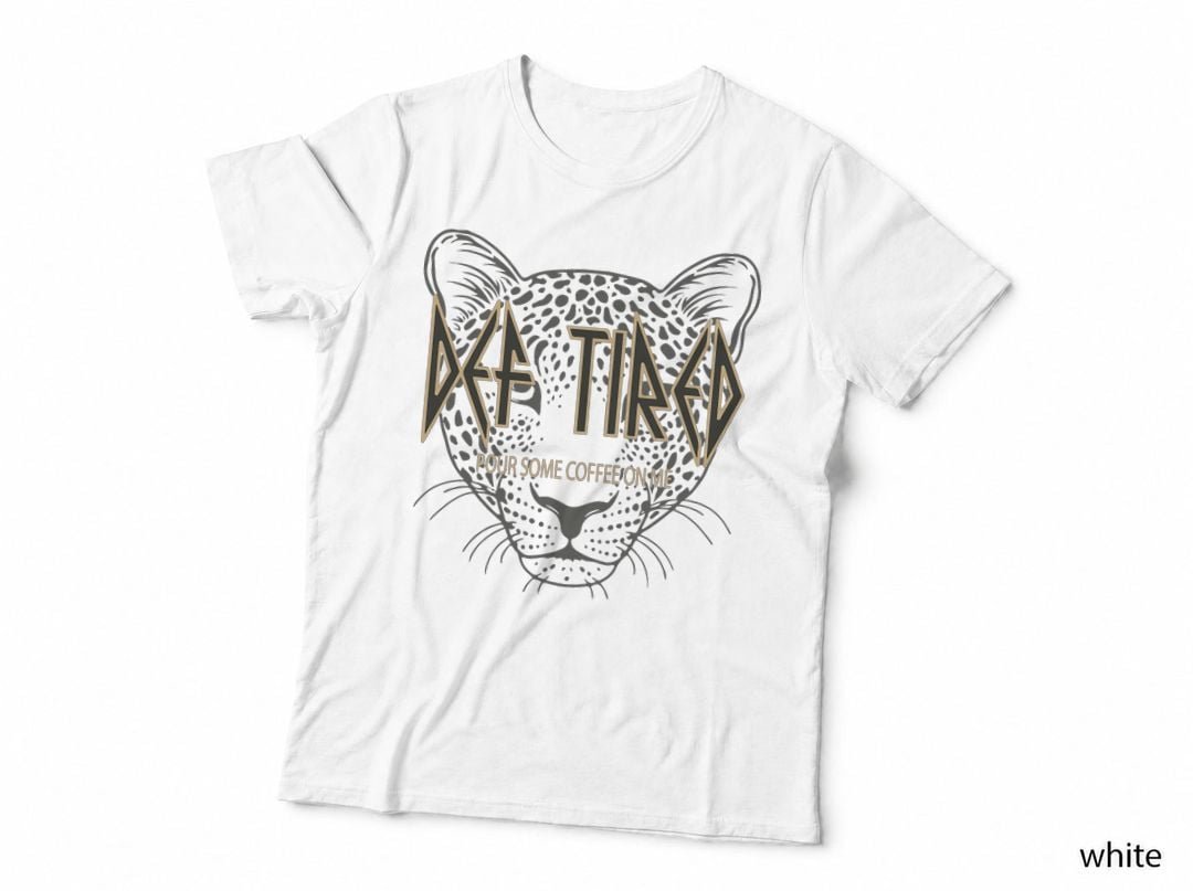 Def tired Pour Some Coffee On Me Tiger Tired Coffee Vintage T-Shirt
