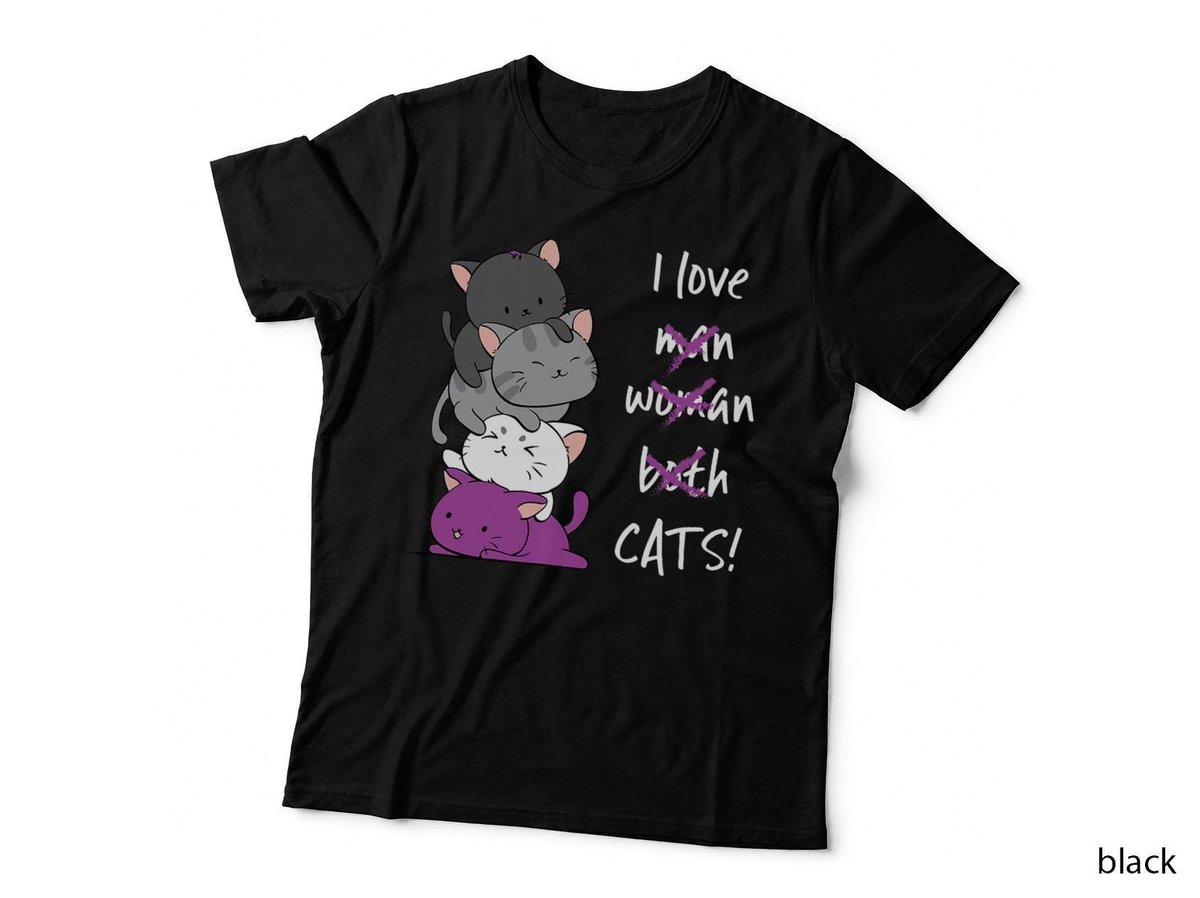 Kawaii Cat - Asexual Pride Flag Kitten Anime for Ace T-Shirt
