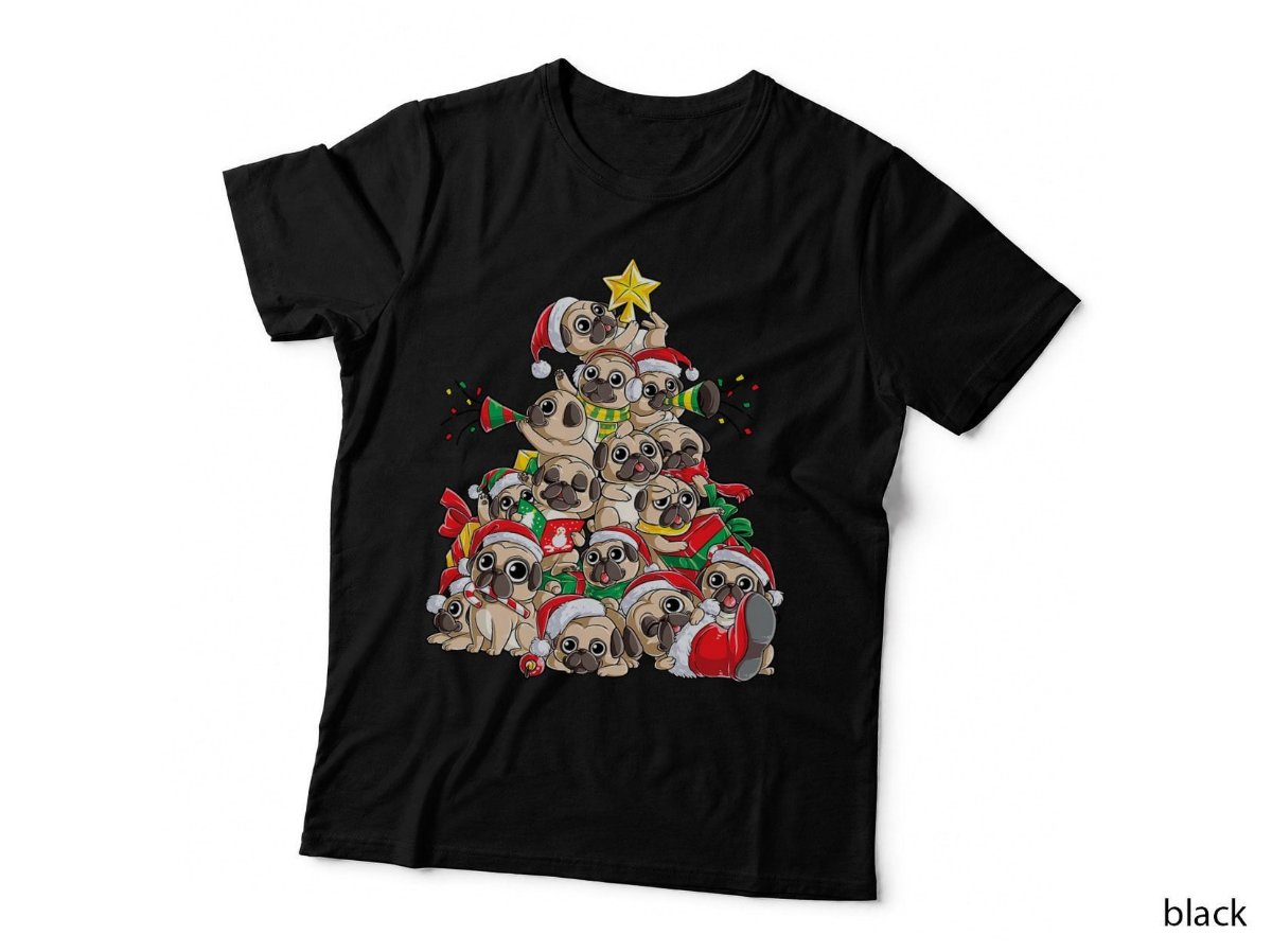 Pug Christmas Tree Dog Santa Xmas Boys Girls Merry Dogmas Hoodie, Sweatshirt