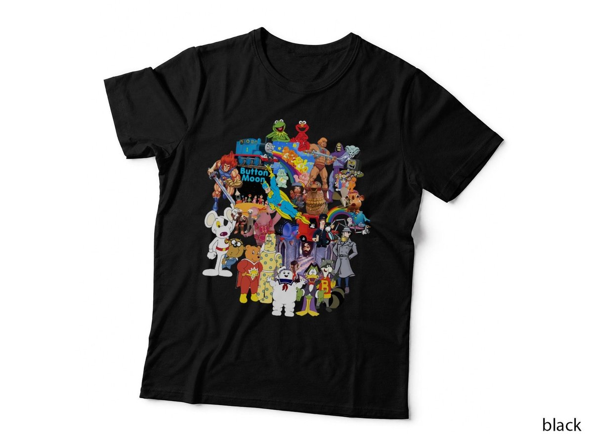 1980s Kids TV Show Characters T-Shirt, Retro Cartoon Nostalgia, Classic Childhood