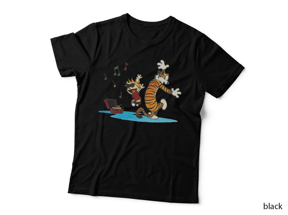 Calvin and Hobbes Dancing T-Shirt, Retro Comic Print, Pet Lover Apparel