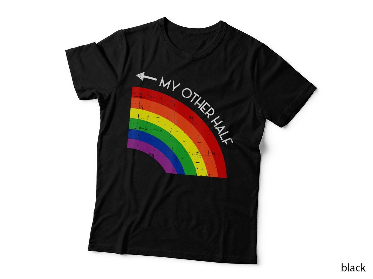 My Other Half Gay Couple Rainbow Pride Cool LGBT Ally Gift1 T-Shirt