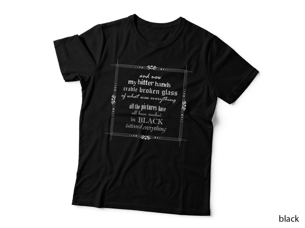 Black Pearl Jam Lyrics T-Shirt, Bitter Hands Song Lyric, Rock Art