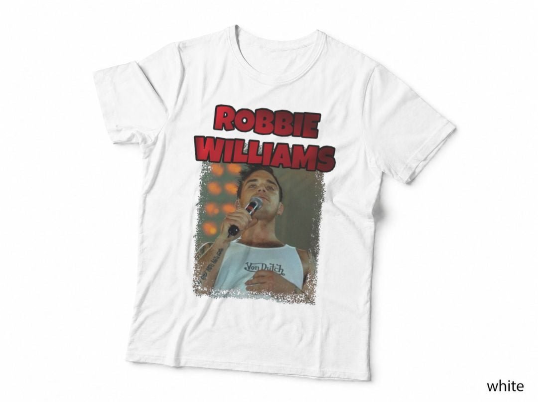 Robbie Williams Musician T-Shirt, Concert Style, Music Lover Style