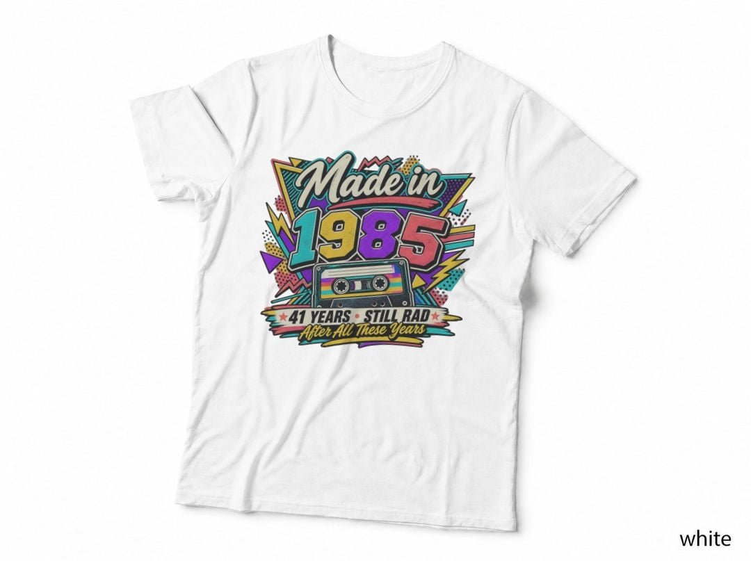 1985 41st Birthday Still Rad Cassette Neon Geometric 80s T-Shirt Hoodie