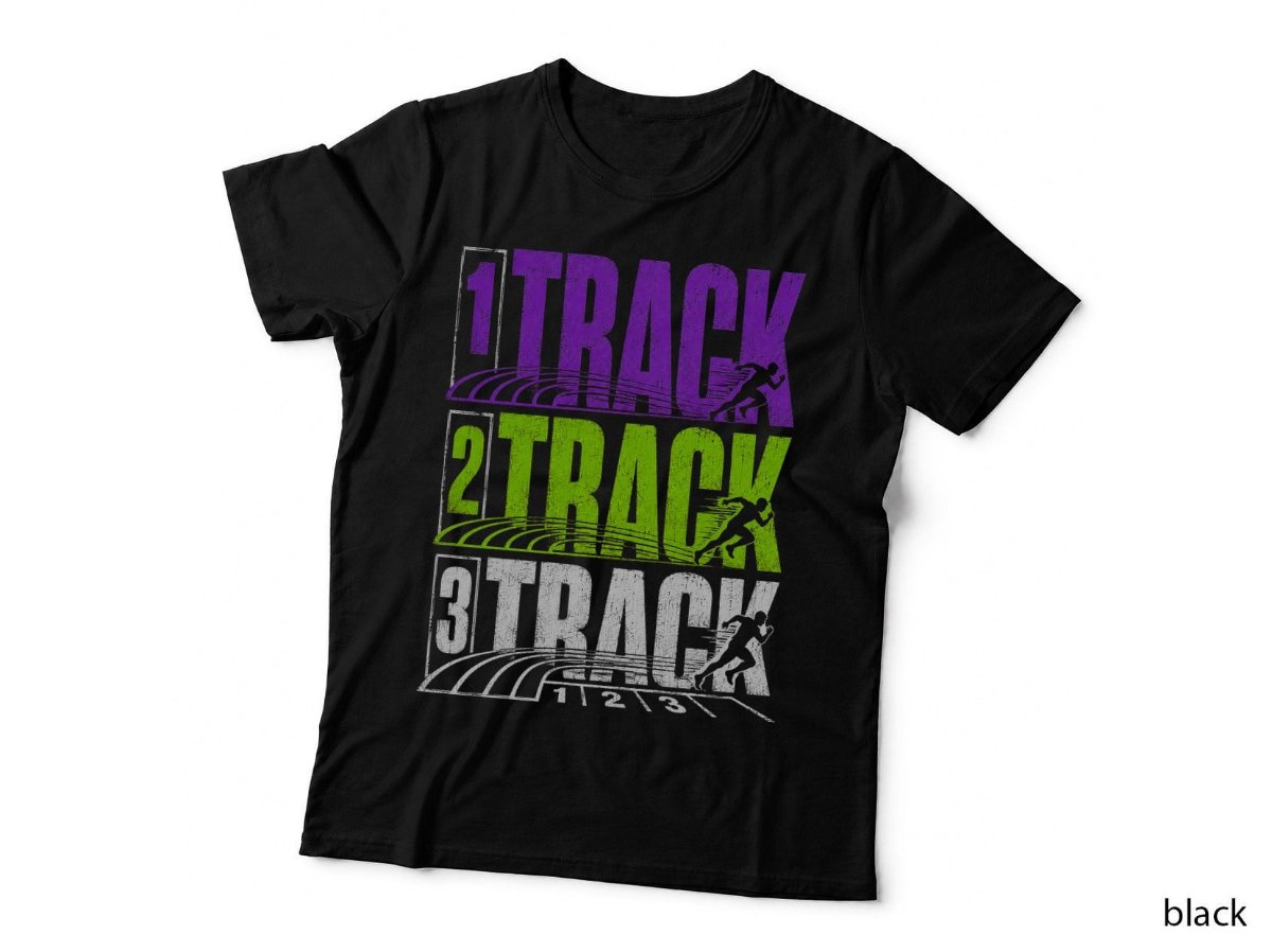 Track Track Track T-Shirt, Lane Number Running Athletics Halftone Hoodie