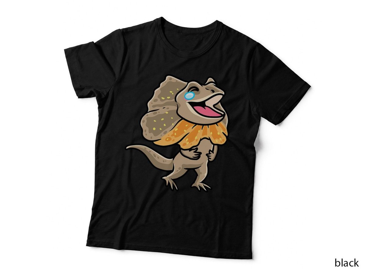 Frilled Dragon Frill-Necked Lizard Laughing Emoticon Reptile T-Shirt
