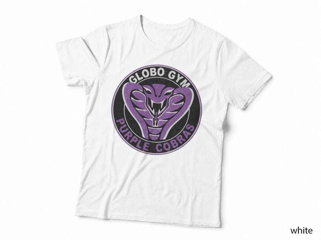 Globo Gym Purple Cobras Vintage Logo T-Shirt, Retro Fitness Apparel
