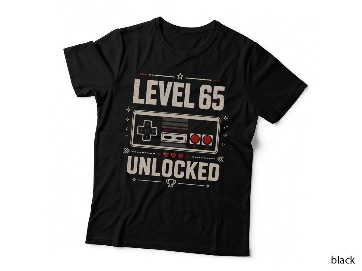 Level 65 Unlocked 65th Birthday Gamer Video Game T-Shirt Hoodie Born 1961 Dad