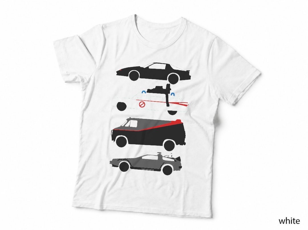 Car Lover Shirt, Kit, Ecto-1, Gmc Vandura, Delorean, TV Show Cars