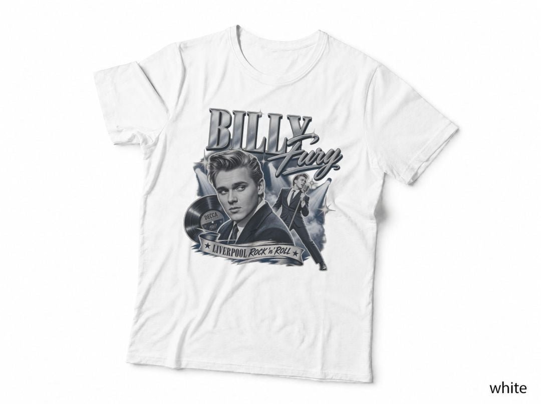 Billy Fury Liverpool Rock N Roll 1961 British Rockabilly T-Shirt Hoodie Vintage