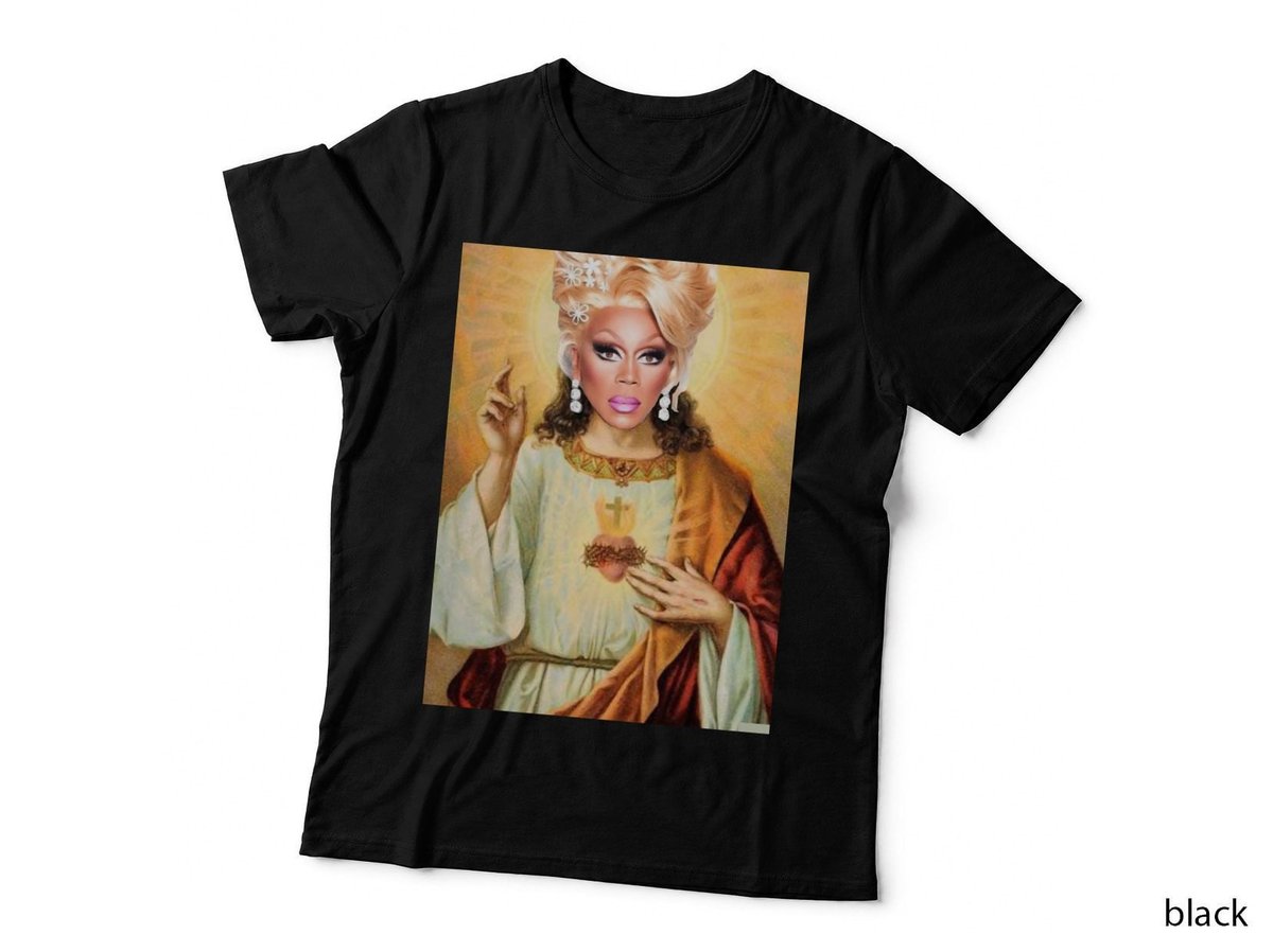 Drag Queen Saint T-Shirt, Religious Humor Parody, RuPaul Sacred Icon
