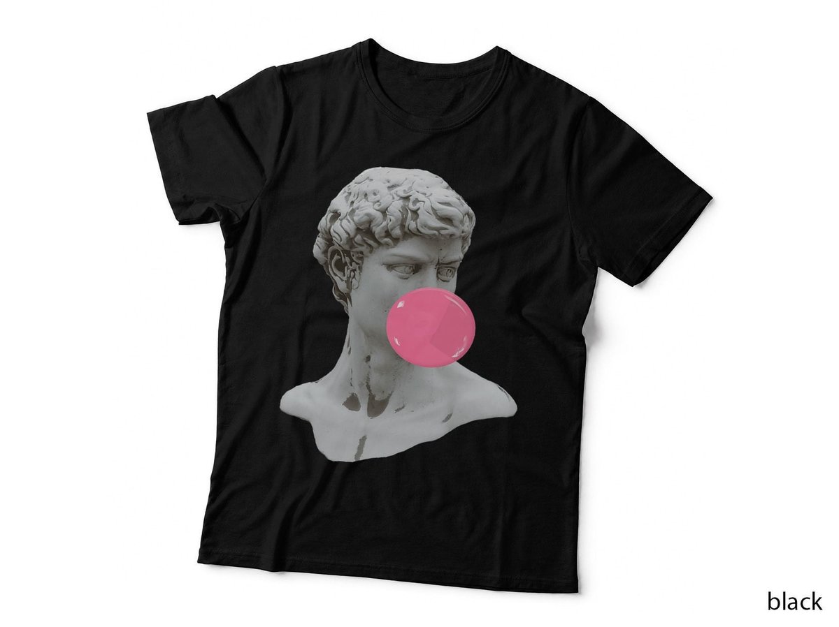 BUBBLE GUM STATUE of DAVID Museum of art sculpture T-Shirt