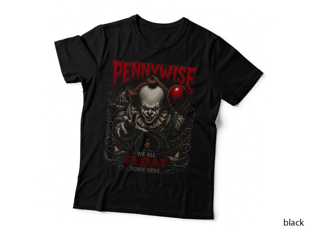 Pennywise Killer Clown T-Shirt, Vintage Horror Movie It Halftone Hoodie
